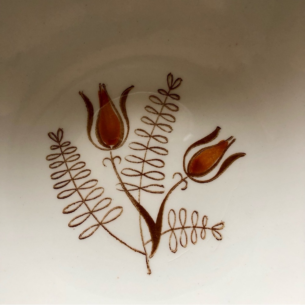 Vintage Floral MCM Royal China Patterned Coupe Bowls w tab (4) - - Picture 2 of 3